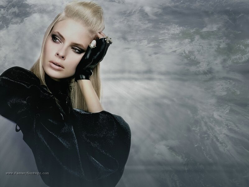 Woman in Black Gloves — Dramatic, Photograph, Makeup