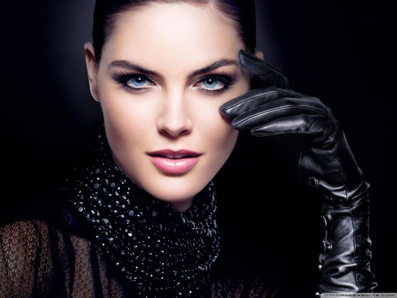 Woman in Black Gloves — Dramatic, Photograph, Scarf, Makeup, Blue, White