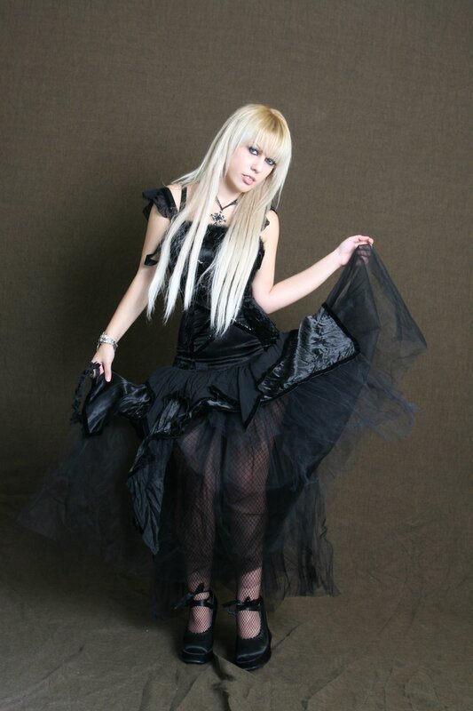 woman in black gothic dress