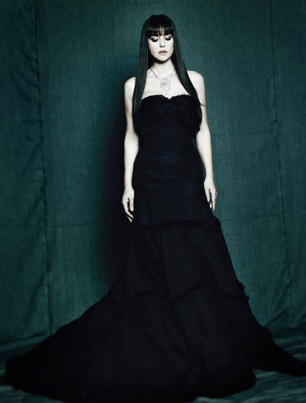woman in black gown