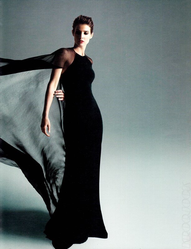 woman in black gown
