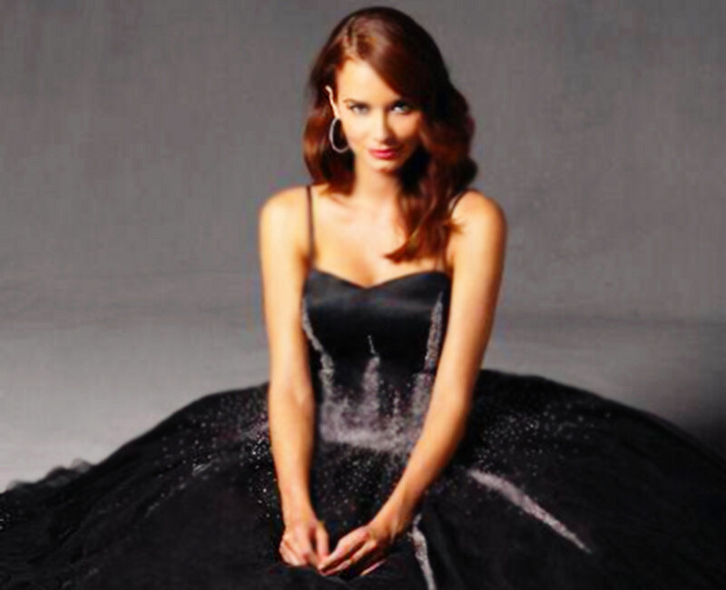 woman in black gown