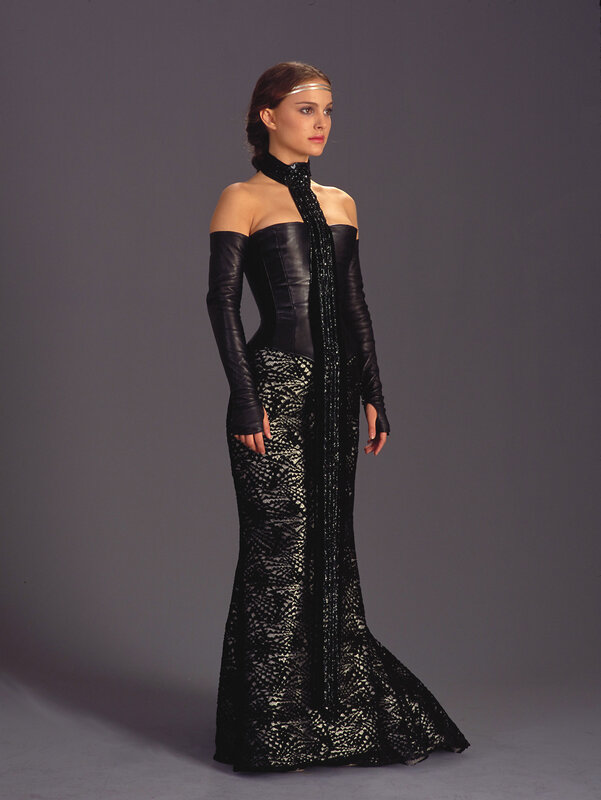woman in black gown