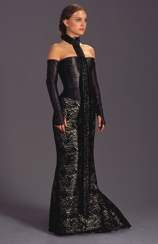 woman in black gown