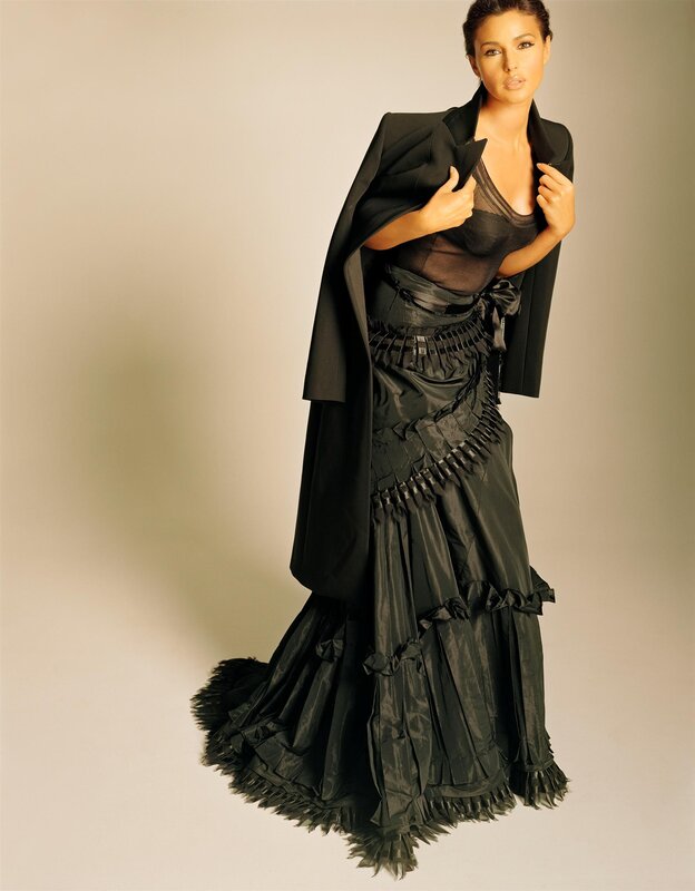 woman in black gown