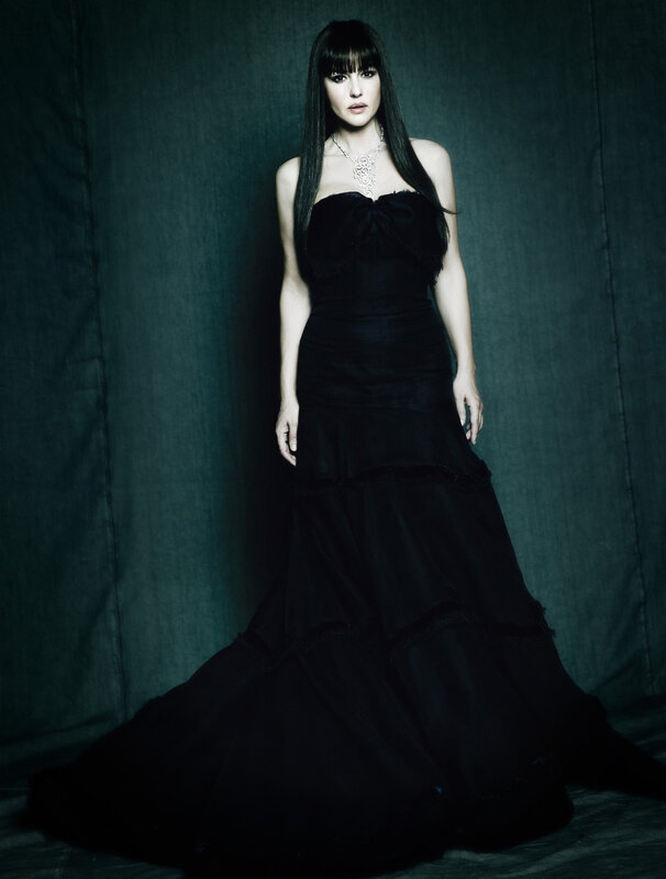 woman in black gown