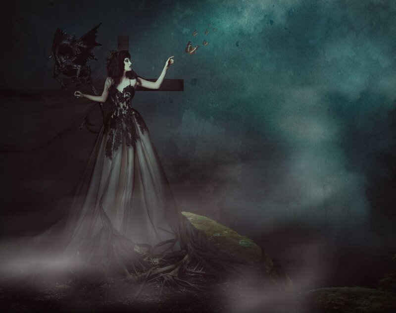 Woman in Black Gown — Dark