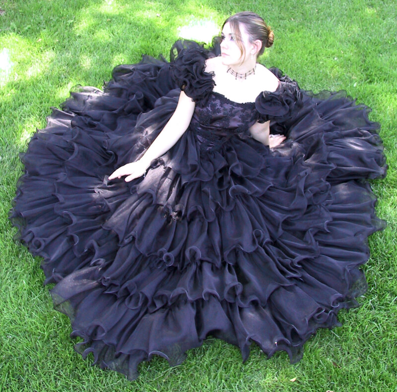 Woman in Black Gown — Dramatic, Afternoon