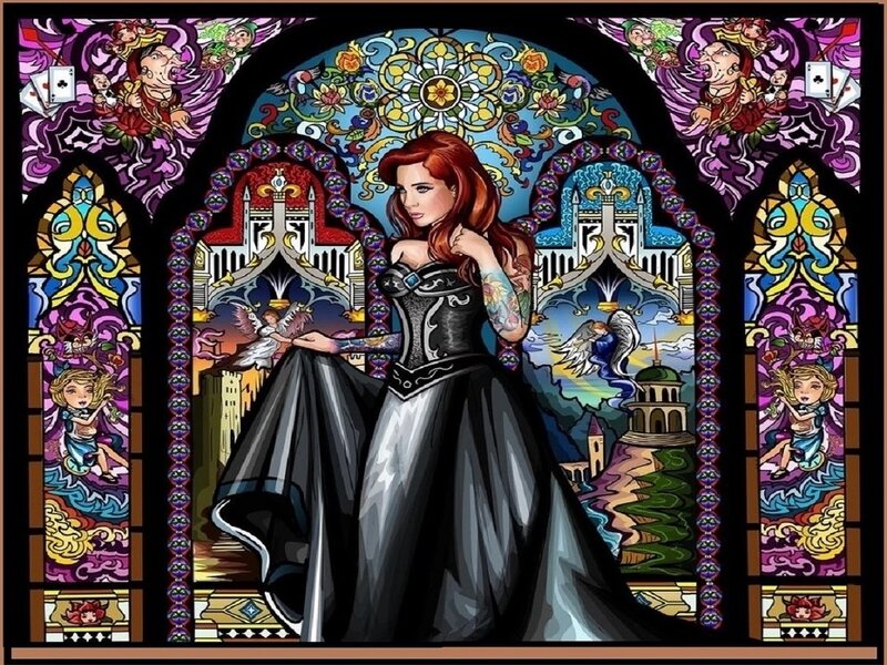Woman in Black Gown — Dramatic, Digital Art