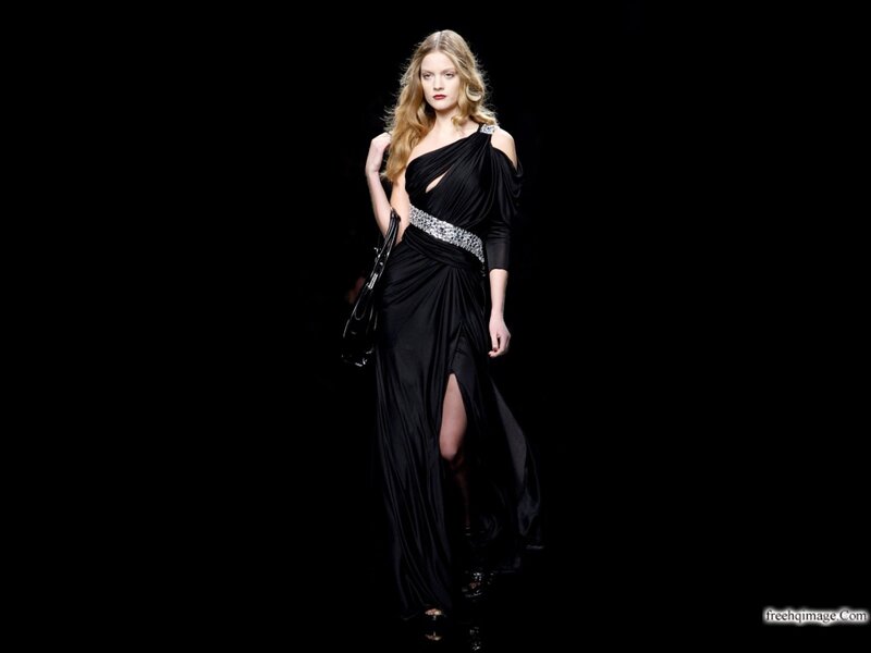 Woman in Black Gown — Dramatic, Night, Photograph, Handbag