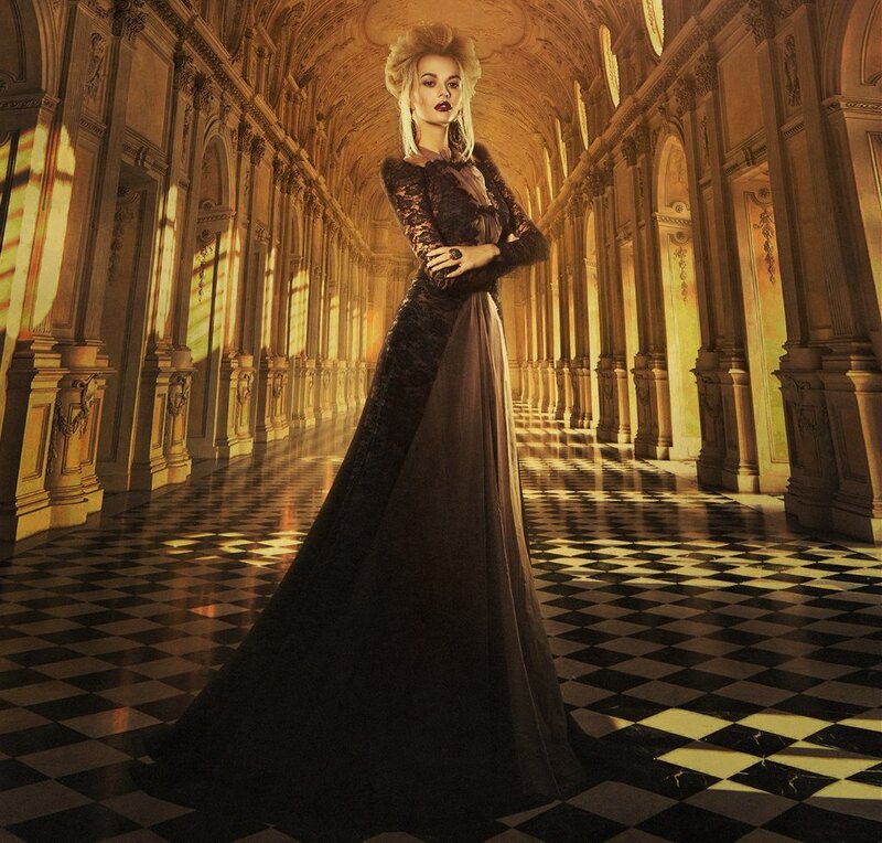 Woman in Black Gown — Dramatic, Photograph, Hall