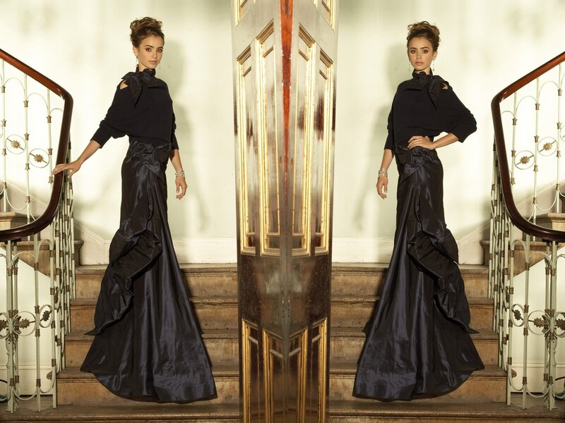 Woman in Black Gown — Dramatic, Photograph, Stairs