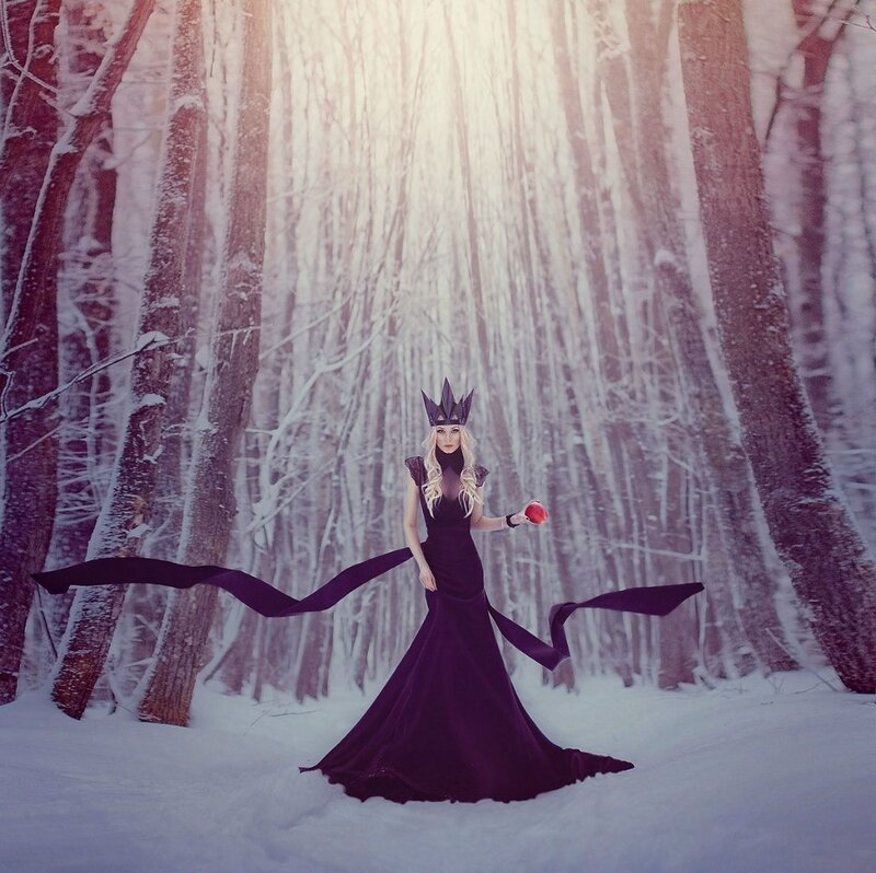 Woman in Black Gown — Dramatic, Winter