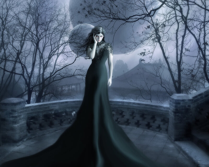 Woman in Black Gown — Mysterious