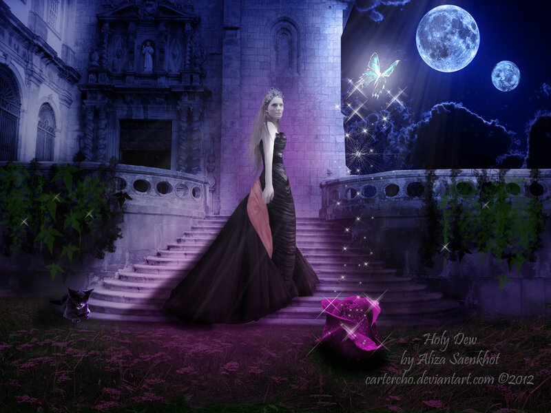 Woman in Black Gown — Purple