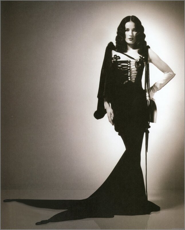 woman in black gown