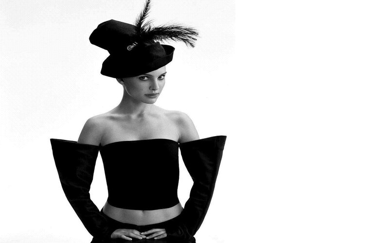 Woman in Black Hat and Dress — Dramatic