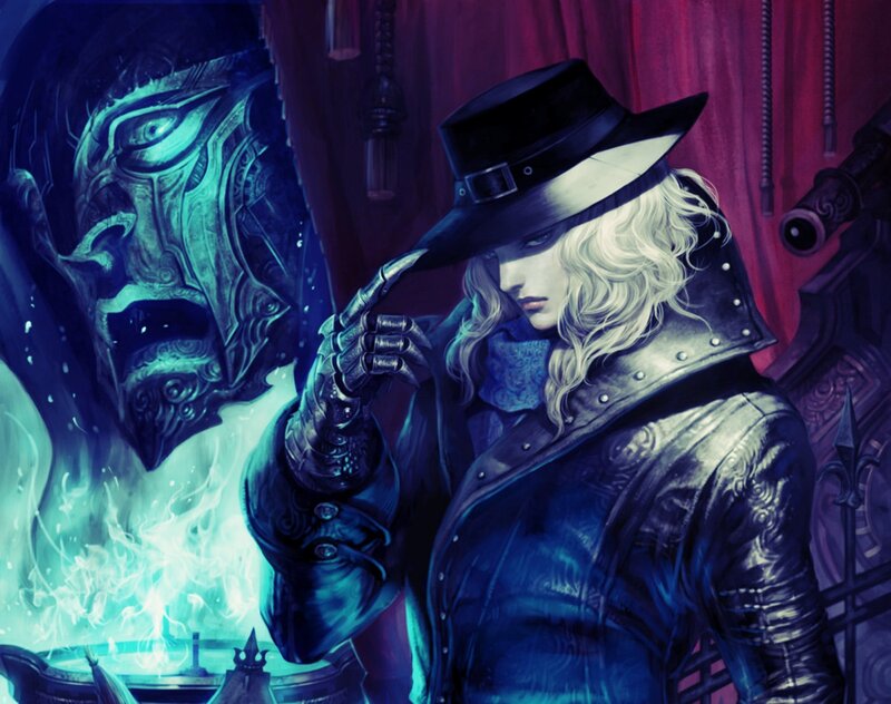 Woman in Black Hat — Blue