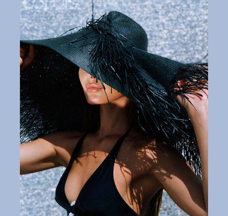 Woman in Black Hat — Dramatic, Afternoon, Photograph