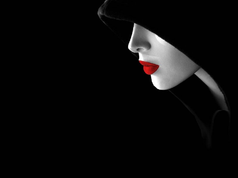 Woman in Black Hat — Dramatic, Digital Art