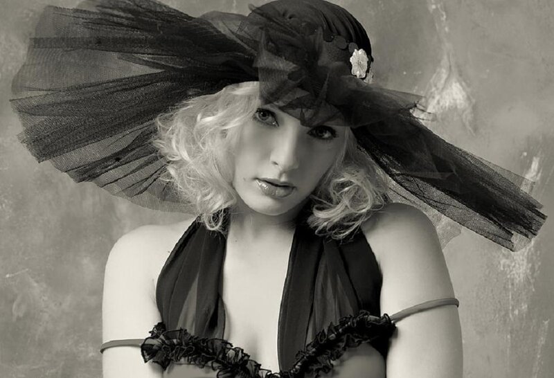 Woman in Black Hat — Dramatic, Photograph, Blonde Hair
