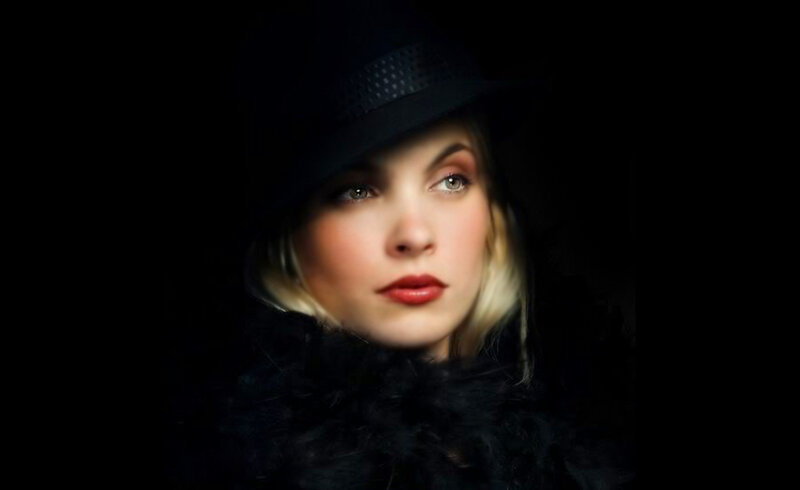 Woman in Black Hat — Dramatic, Photograph, Coat