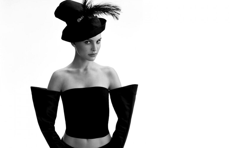 Woman in Black Hat — Dramatic, Photograph, Corset