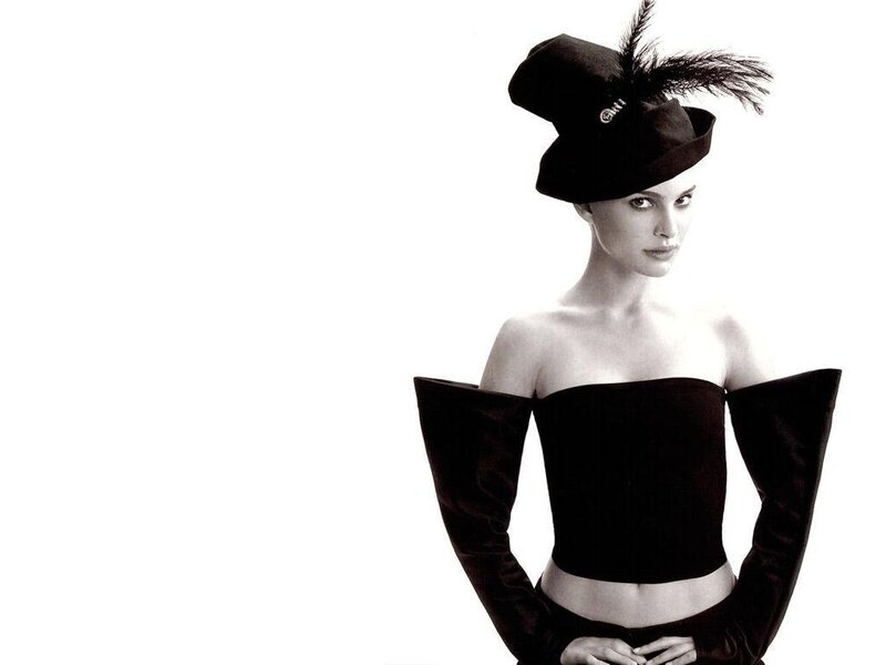 Woman in Black Hat — Dramatic, Photograph, Dress, Feather