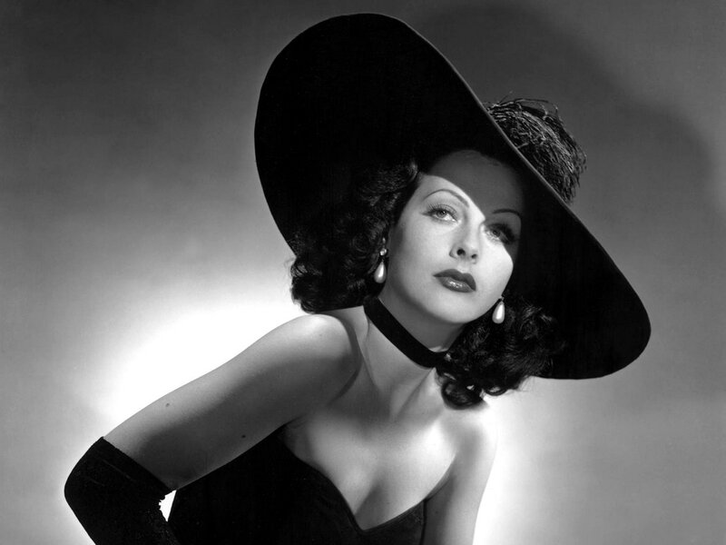 Woman in Black Hat — Dramatic, Photograph, Earrings, Dress