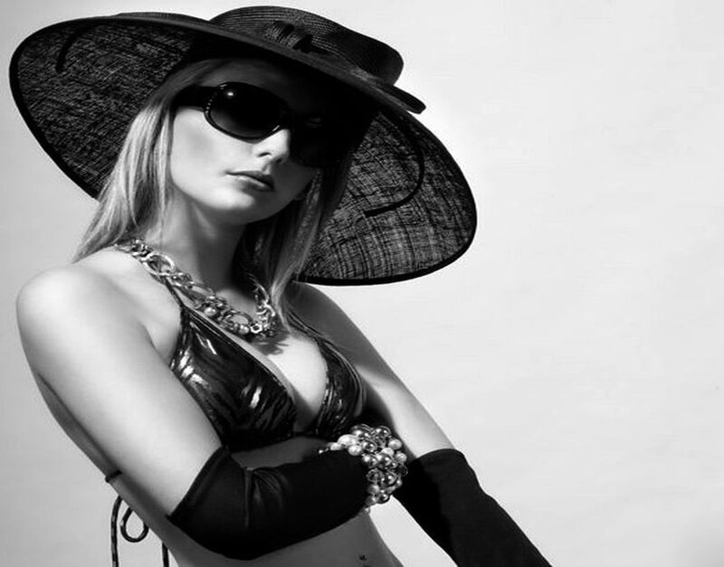 Woman in Black Hat — Dramatic, Photograph, Sunglasses