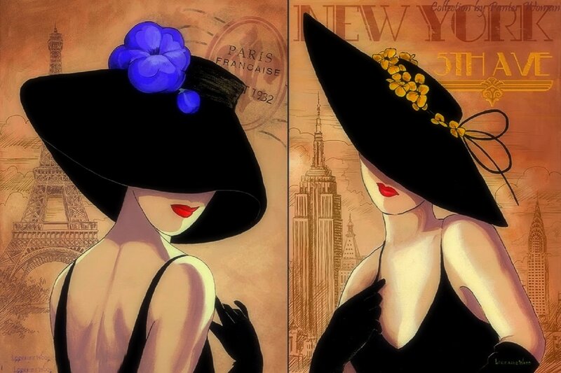 Woman in Black Hat — Elegant