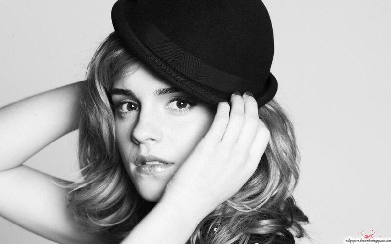 woman in black hat portrait