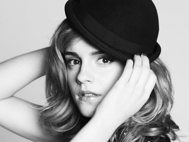 woman in black hat portrait