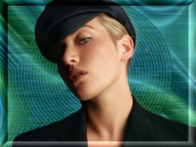 woman in black hat portrait