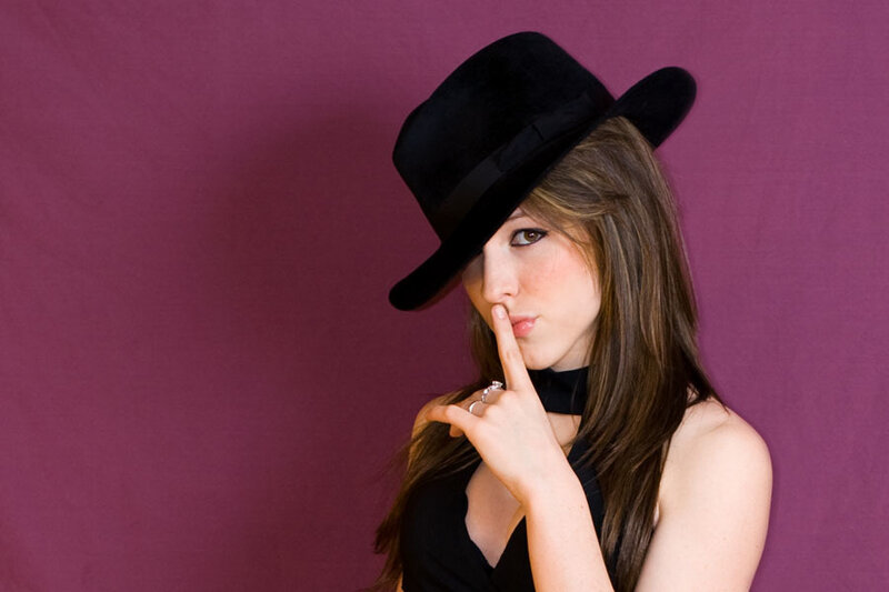 Woman in Black Hat — Purple