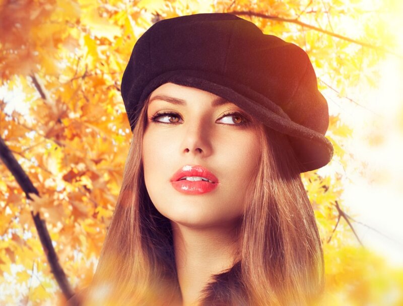 Woman in Black Hat — Yellow