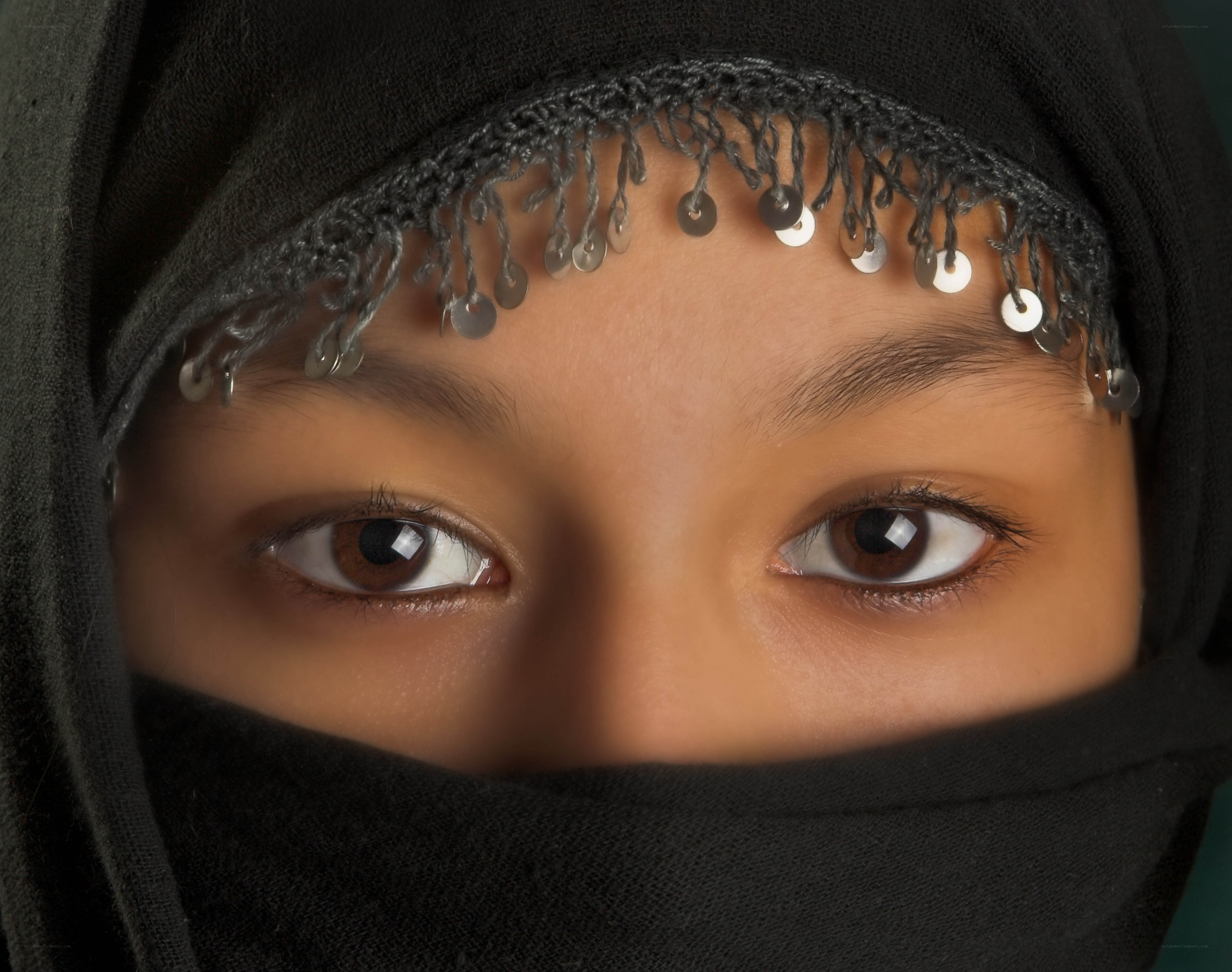woman in black headscarf