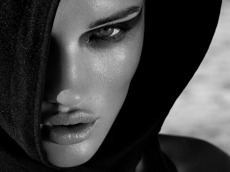 woman in black hood