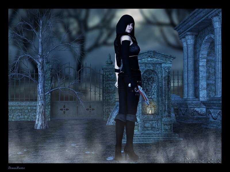 Woman in Black Hood — Dark, Night
