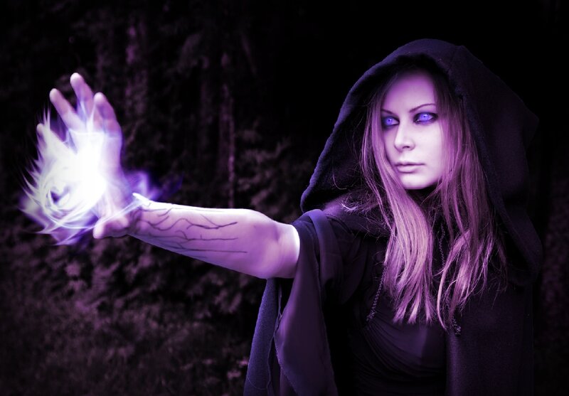 Woman in Black Hood — Dramatic, Night, Digital Art, Magic