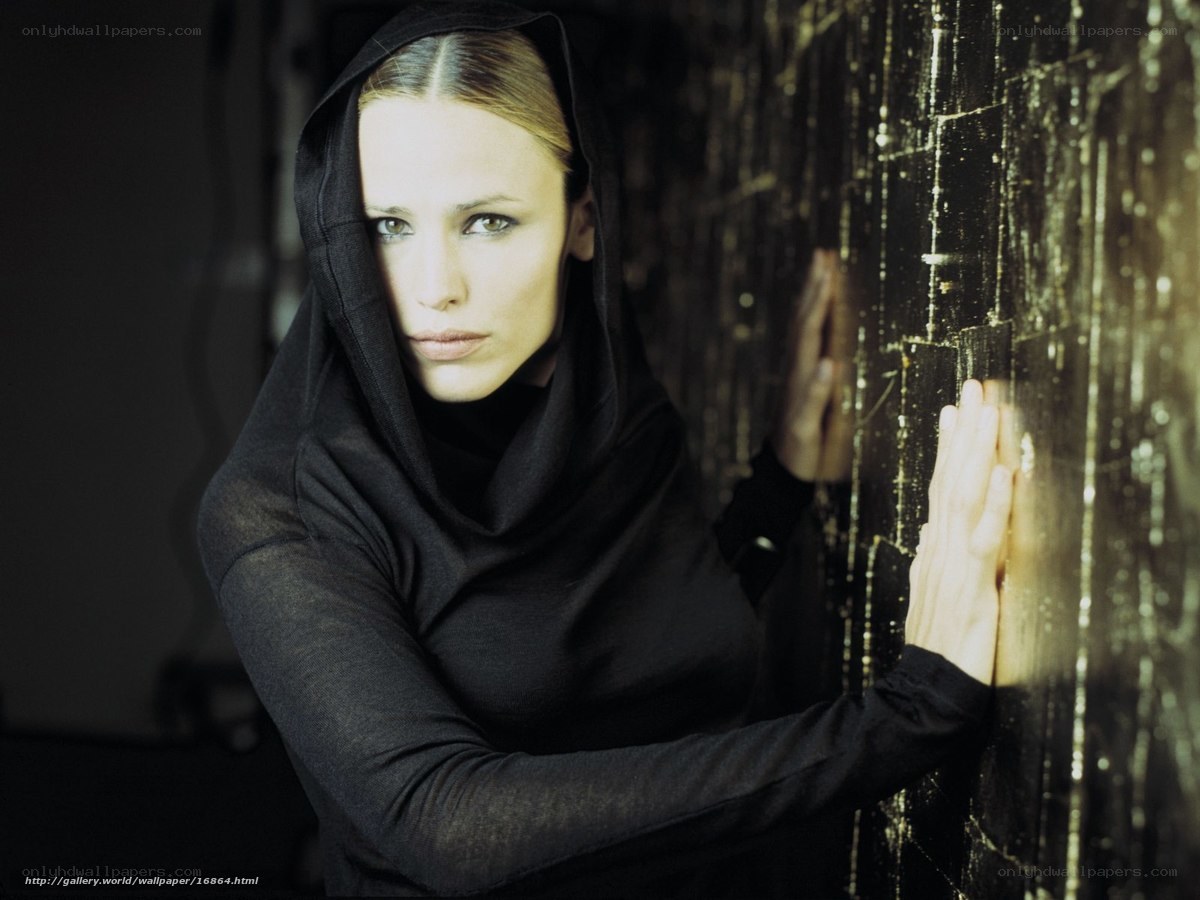 woman in black hooded garment