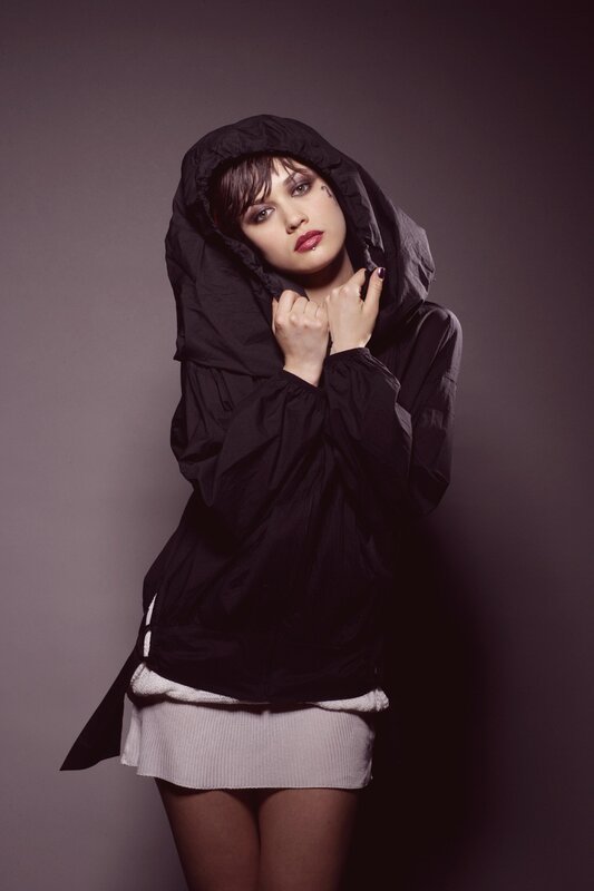 woman in black hooded jacket
