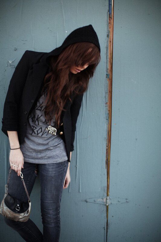 woman in black hoodie and jacket