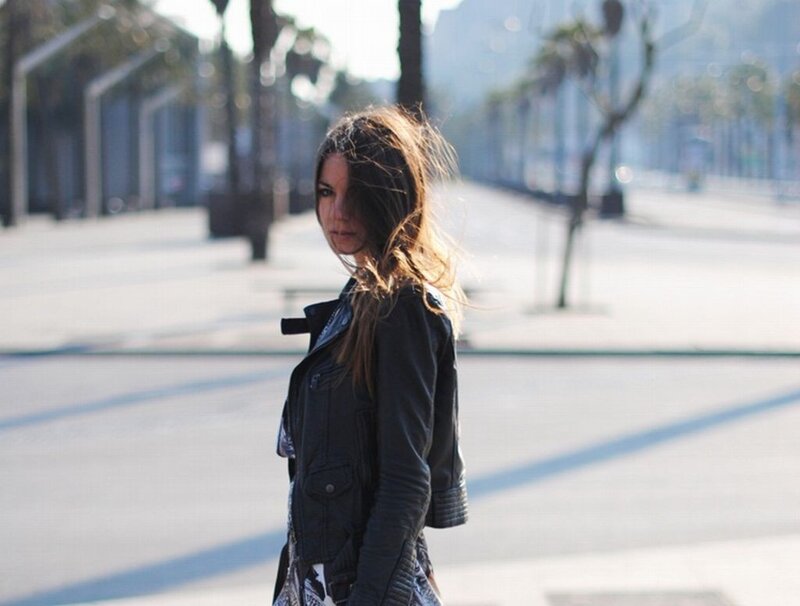 Woman in Black Jacket — Calm, Afternoon, Photograph, Street