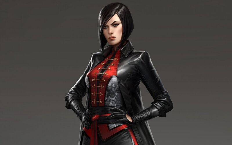 Woman in Black Jacket — Confident, Digital Art