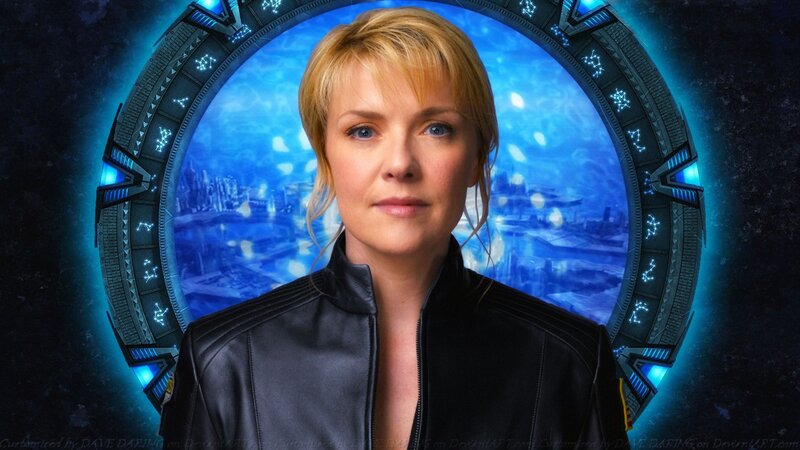 Woman in Black Jacket — Dramatic, Digital Art, Stargate, Cityscape, Blue Light