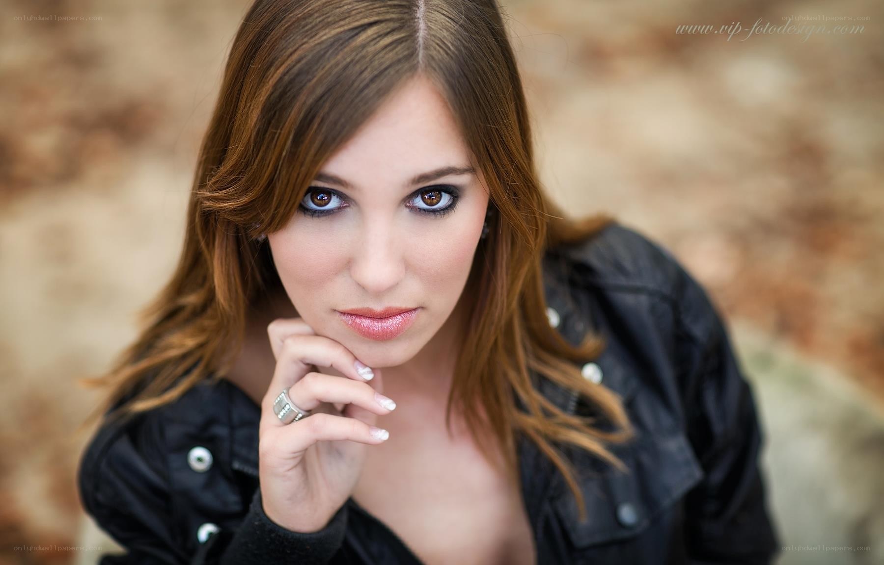 woman in black jacket portrait