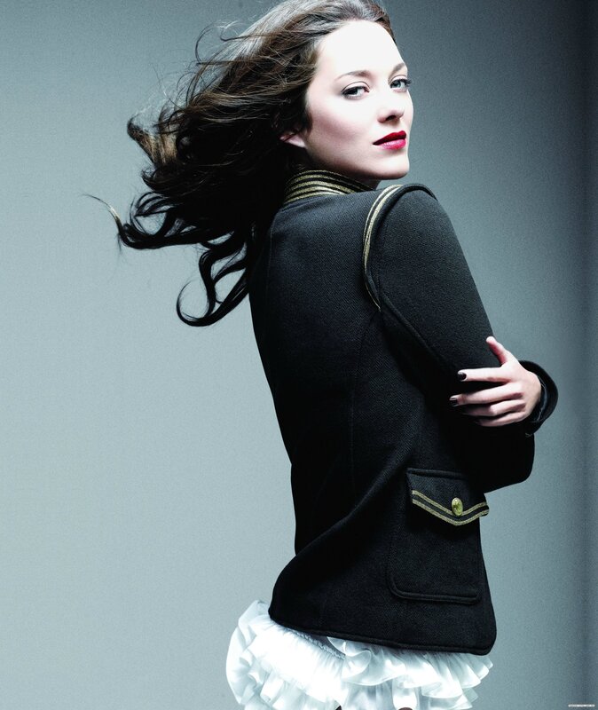 woman in black jacket with red lipstick