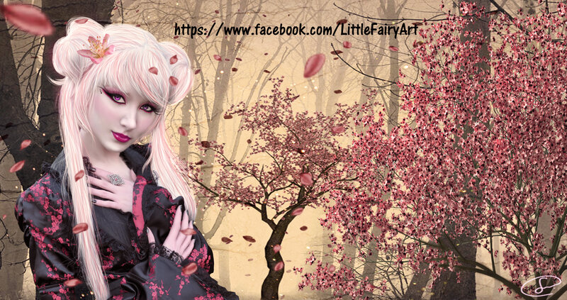 Woman in Black Kimono — Serene