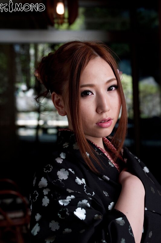 woman in black kimono